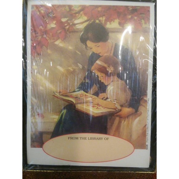 Book Plates Mother Child Reading Antioch Publishing Company  Made in USA Vintage - Picture 1 of 3